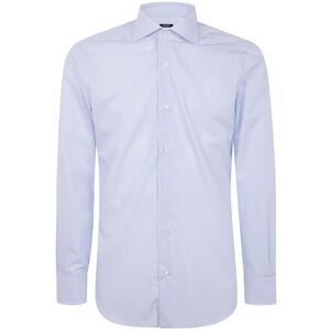 BARBA NAPOLI Striped Dress Shirt Men BLUE Shirts